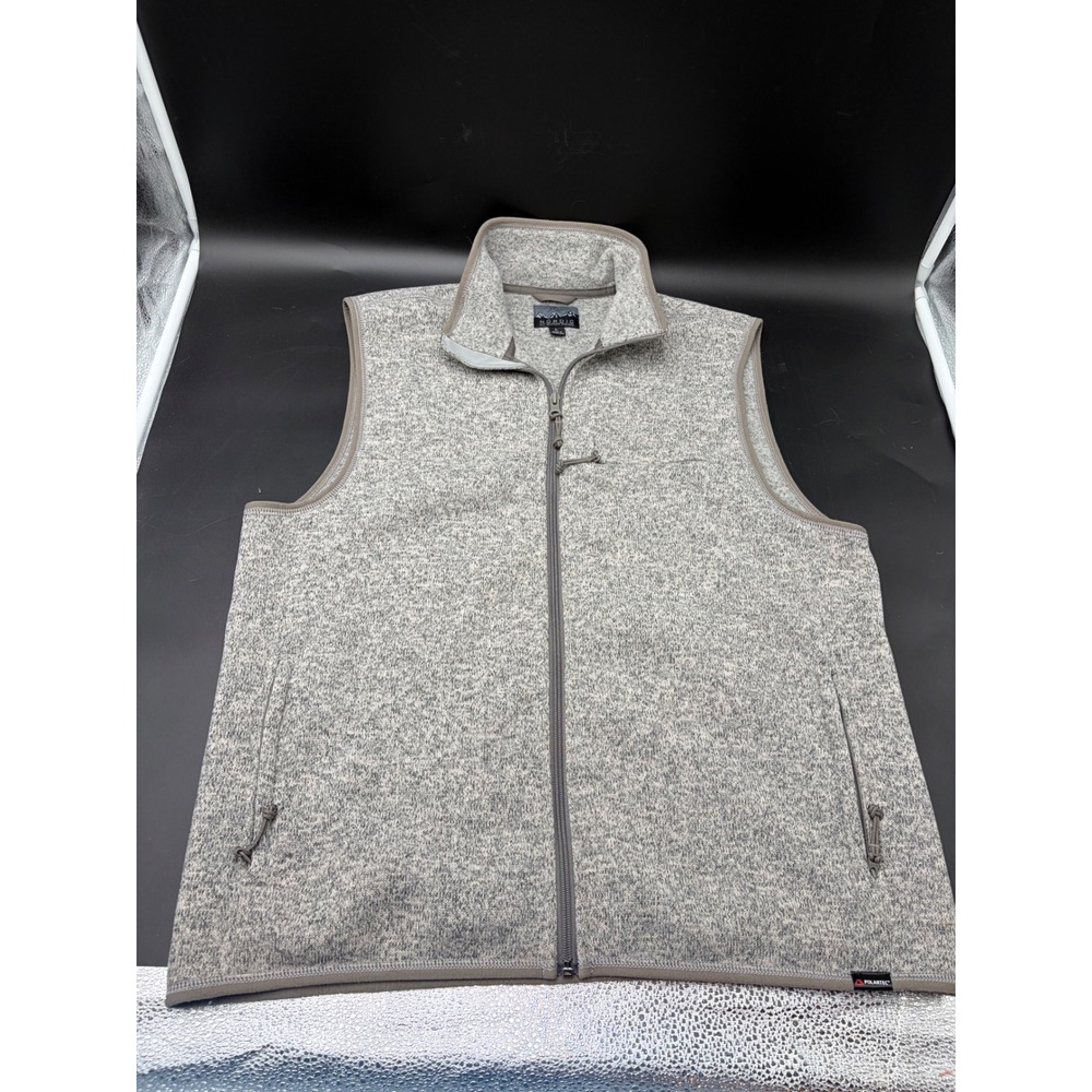 J.Crew Nordic Men's L Gray Sweater Fleece Full Zip Vest Gorpcore Outdoor